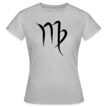 Jungfrau - Frauen T-Shirt - Grau meliert - Vorne - AI Model Female 172 dark (172cm)