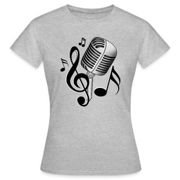 microphone - Women's T-Shirt - heather grey - Front - AI Model Female 172 dark (172cm)
