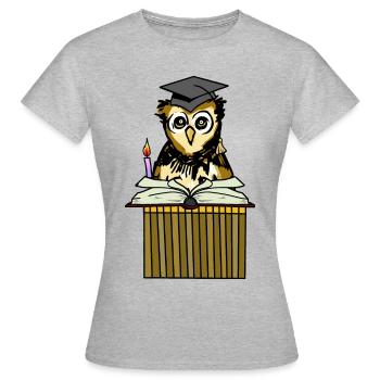 Hibou hibou grand-duc enseignant sage sage érudit enseignant emploi - T-shirt Femme - gris chiné - Devant - AI Model Female 172 dark (172cm)