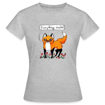 Everything sucks - T-shirt Femme - gris chiné - Devant - AI Model Female 172 dark (172cm)