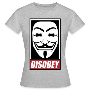 Disobey Colors changeable - Women's T-Shirt - heather grey - Front - AI Model Female 172 dark (172cm)