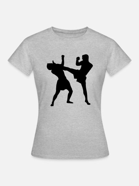 thaiboxing_2 - Frauen T-Shirt - Grau meliert
