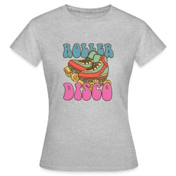 Patins Roller Disco Skater Retro Cadeau - T-shirt Femme - gris chiné - Devant - AI Model Female 172 dark (172cm)