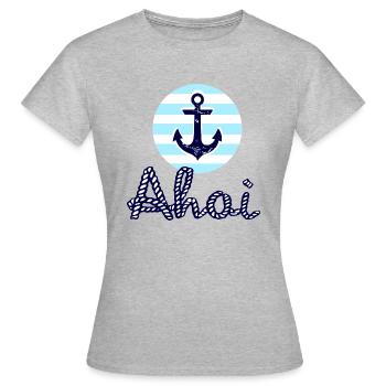 Ahoi et Ancre - T-shirt Femme - gris chiné - Devant - AI Model Female 172 dark (172cm)