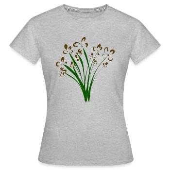 Blumenstrauss - Frauen T-Shirt - Grau meliert - Vorne - AI Model Female 172 dark (172cm)