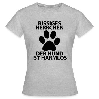 bissiges herrchen - Frauen T-Shirt - Grau meliert - Vorne - AI Model Female 172 dark (172cm)