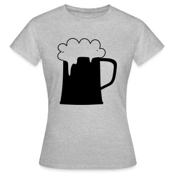 Bierkrug - Frauen T-Shirt - Grau meliert - Vorne - AI Model Female 172 dark (172cm)