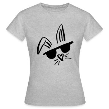 Cooler Hase mit Sonnenbrille - Frauen T-Shirt - Grau meliert - Vorne - AI Model Female 172 dark (172cm)