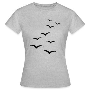 Vögel - Frauen T-Shirt - Grau meliert - Vorne - AI Model Female 172 dark (172cm)
