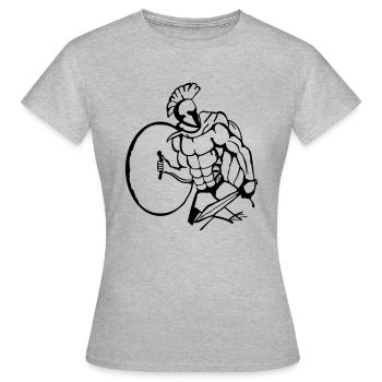 spartaner - Frauen T-Shirt - Grau meliert - Vorne - AI Model Female 172 dark (172cm)