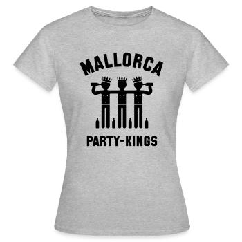 Mallorca Party-Kings (Partyurlaub) - Frauen T-Shirt - Grau meliert - Vorne - AI Model Female 172 dark (172cm)