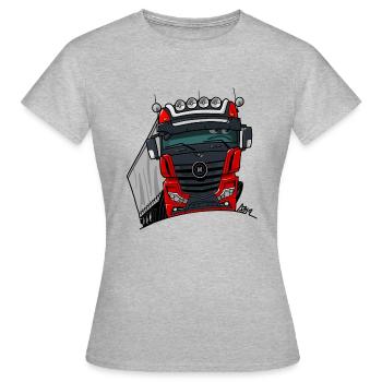 0807 M truck black red - Women's T-Shirt - heather grey - Front - AI Model Female 172 dark (172cm)