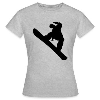 Snowboarding - Frauen T-Shirt - Grau meliert - Vorne - AI Model Female 172 dark (172cm)