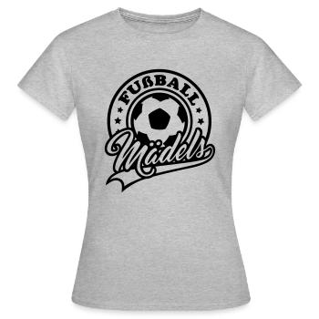 Fußball Mädels - Frauen T-Shirt - Grau meliert - Vorne - AI Model Female 172 dark (172cm)