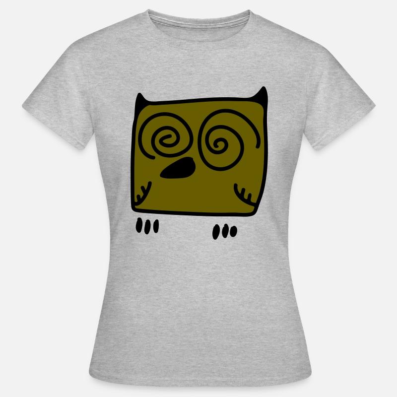 Verpeilte Eule - Frauen T-Shirt - Grau meliert