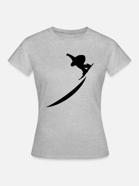 Snowboard Snowboarder - Frauen T-Shirt - Grau meliert