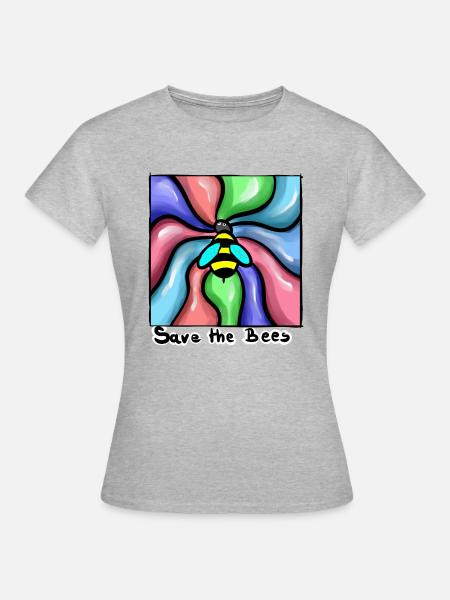 Save the Bees abstrakt - Frauen T-Shirt - Grau meliert