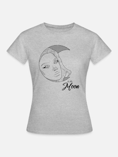 Moon - Frauen T-Shirt - Grau meliert