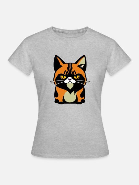 Chat - T-shirt Femme - gris chiné