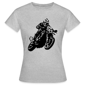 Dirtbike racing - T-shirt Femme - gris chiné - Devant - AI Model Female 172 dark (172cm)