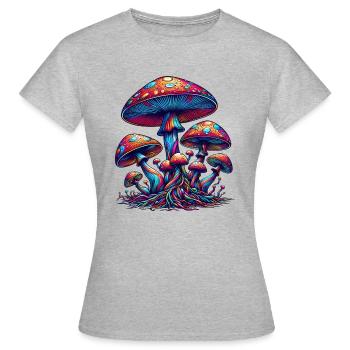 Pays des merveilles des champignons à pois - T-shirt Femme - gris chiné - Devant - AI Model Female 172 dark (172cm)