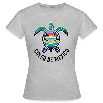 Golfo De Mexico Viva Mexico Gulf of Mexico - T-shirt Femme - gris chiné - Devant - AI Model Female 172 dark (172cm)