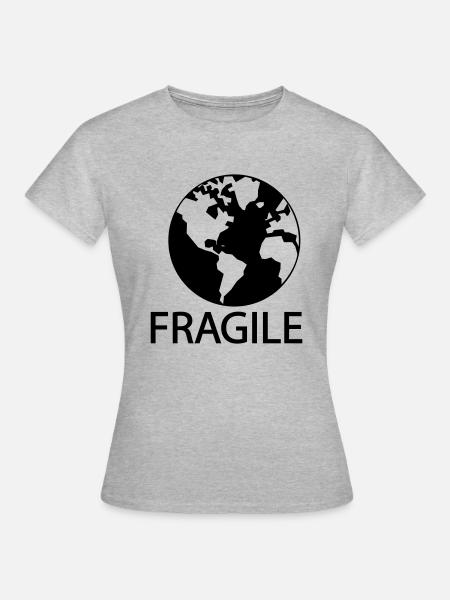 zerbrechlich - Frauen T-Shirt - Grau meliert