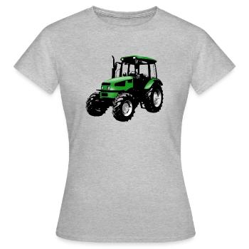Trecker, Traktor, Schlepper - grün - Frauen T-Shirt - Grau meliert - Vorne - AI Model Female 172 dark (172cm)