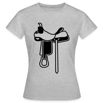 Sattel Symbol - Frauen T-Shirt - Grau meliert - Vorne - AI Model Female 172 dark (172cm)