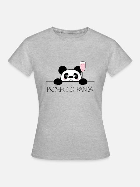 Lovable Prosecco Panda Shirtdesign - Frauen T-Shirt - Grau meliert