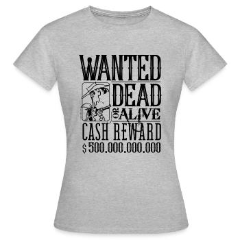 Lucky Luke Wanted Steckbrief - Frauen T-Shirt - Grau meliert - Vorne - AI Model Female 172 dark (172cm)