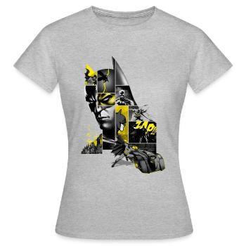 Batman 80 Jahre Action Batmobil - Frauen T-Shirt - Grau meliert - Vorne - AI Model Female 172 dark (172cm)