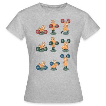 Gewichtheber Fuchs: Clean&Jerk, Snatch, Thruster - Frauen T-Shirt - Grau meliert - Vorne - AI Model Female 172 dark (172cm)