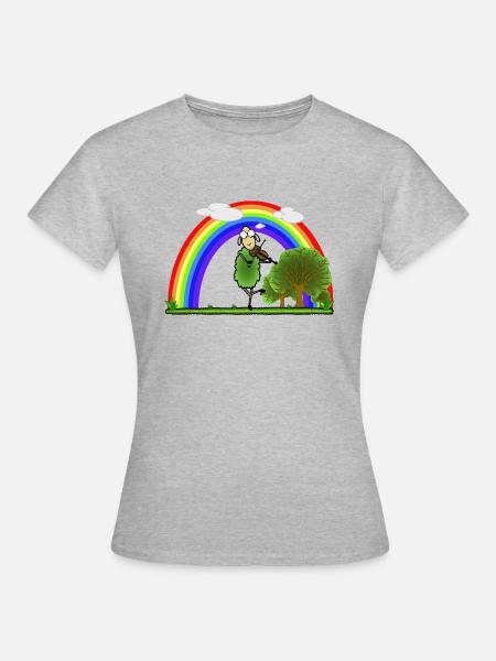 Folk Geige Schaf - Frauen T-Shirt - Grau meliert