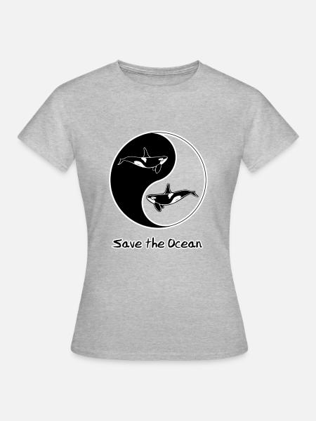 Orca - Frauen T-Shirt - Grau meliert