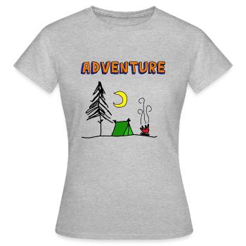 aventure - T-shirt Femme - gris chiné - Devant - AI Model Female 172 dark (172cm)