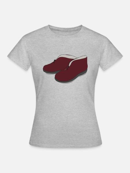 Hausschuhe - Frauen T-Shirt - Grau meliert