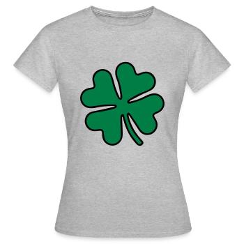 Trèfle - Feuille de trèfle - T-shirt Femme - gris chiné - Devant - AI Model Female 172 dark (172cm)