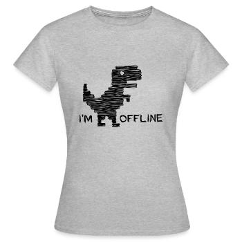 Ich bin offline. Du bist offline, kein Internet, - Frauen T-Shirt - Grau meliert - Vorne - AI Model Female 172 dark (172cm)