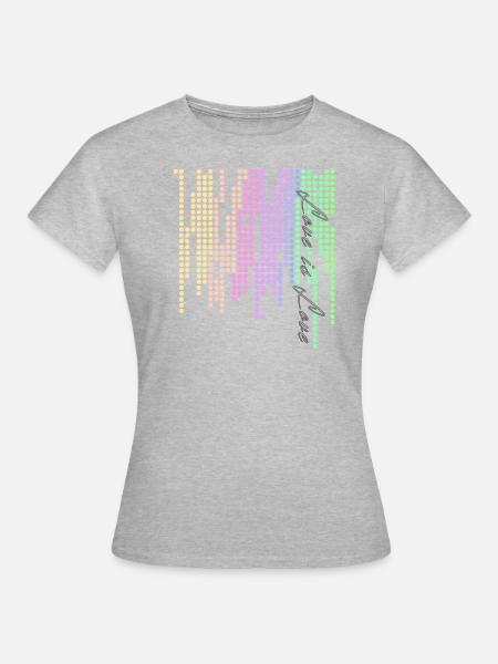 love is love,LGBT,Regenbogen,bunt,Punkte - Frauen T-Shirt - Grau meliert