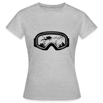 Diver Diving Goggles Diving Goggles black - Women's T-Shirt - heather grey - Front - AI Model Female 172 dark (172cm)