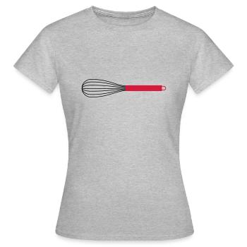 Schneebesen, 2fb - Frauen T-Shirt - Grau meliert - Vorne - AI Model Female 172 dark (172cm)