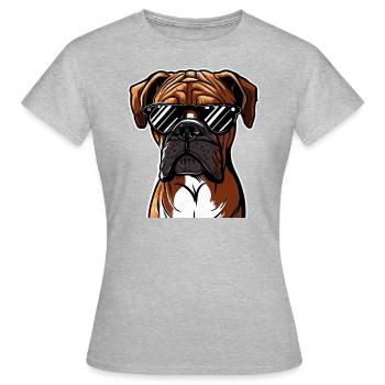 Chiot boxer mignon - T-shirt Femme - gris chiné - Devant - AI Model Female 172 dark (172cm)