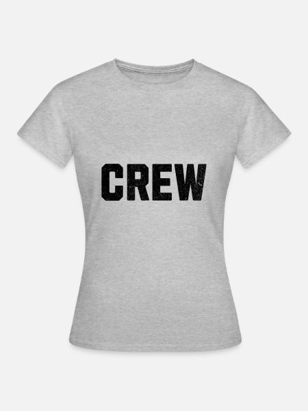Crew bold black - Frauen T-Shirt - Grau meliert