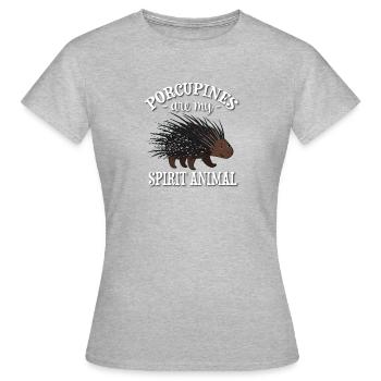Stachelschwein - Frauen T-Shirt - Grau meliert - Vorne - AI Model Female 172 dark (172cm)