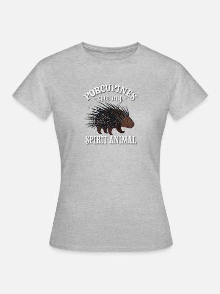 Stachelschwein - Frauen T-Shirt - Grau meliert