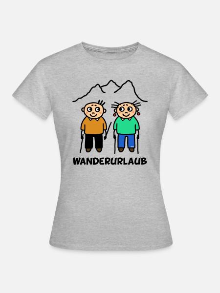 Wanderurlaub wandern - Frauen T-Shirt - Grau meliert