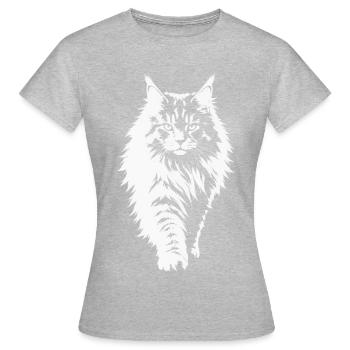 Chat de la forêt norvégien – Ombre nordique - T-shirt Femme - gris chiné - Devant - AI Model Female 172 dark (172cm)
