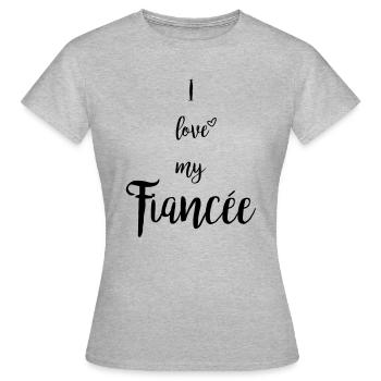 j'aime ma fiancée - T-shirt Femme - gris chiné - Devant - AI Model Female 172 dark (172cm)