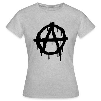 Anarchie - Frauen T-Shirt - Grau meliert - Vorne - AI Model Female 172 dark (172cm)